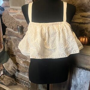 Japna Ivory Eyelet Crop Top